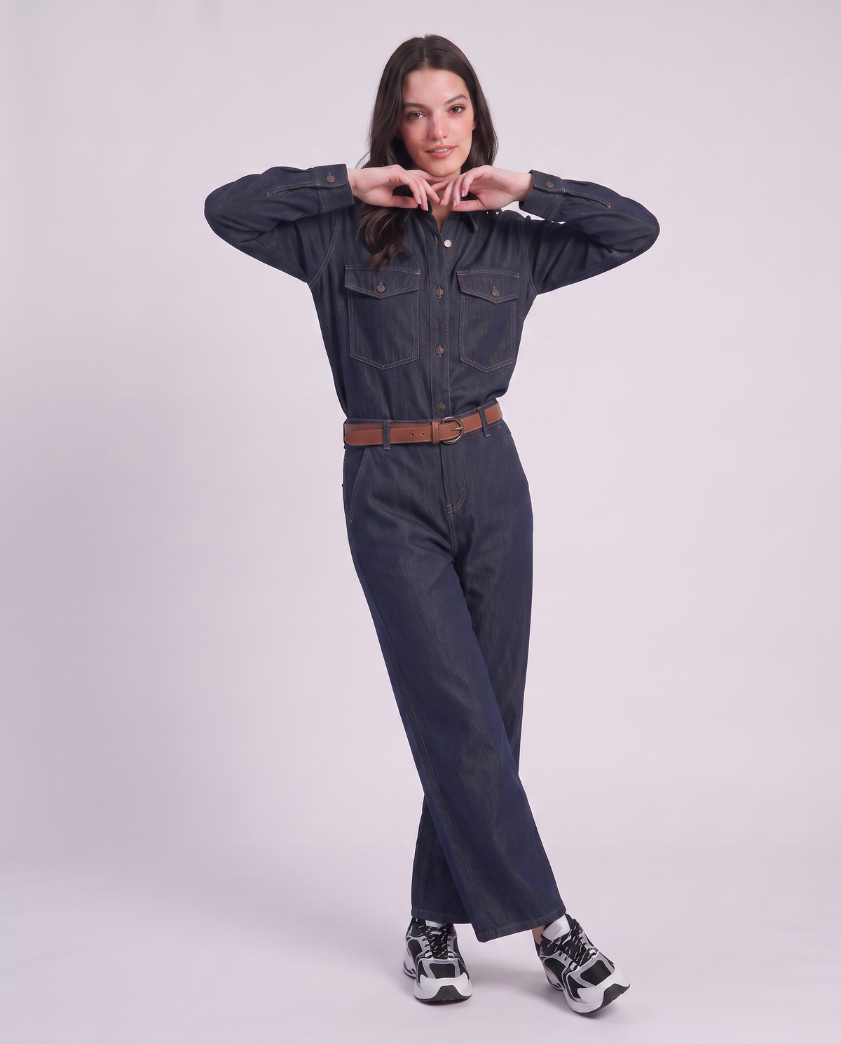 Camicia in denim con alette sulle spalle - Denim