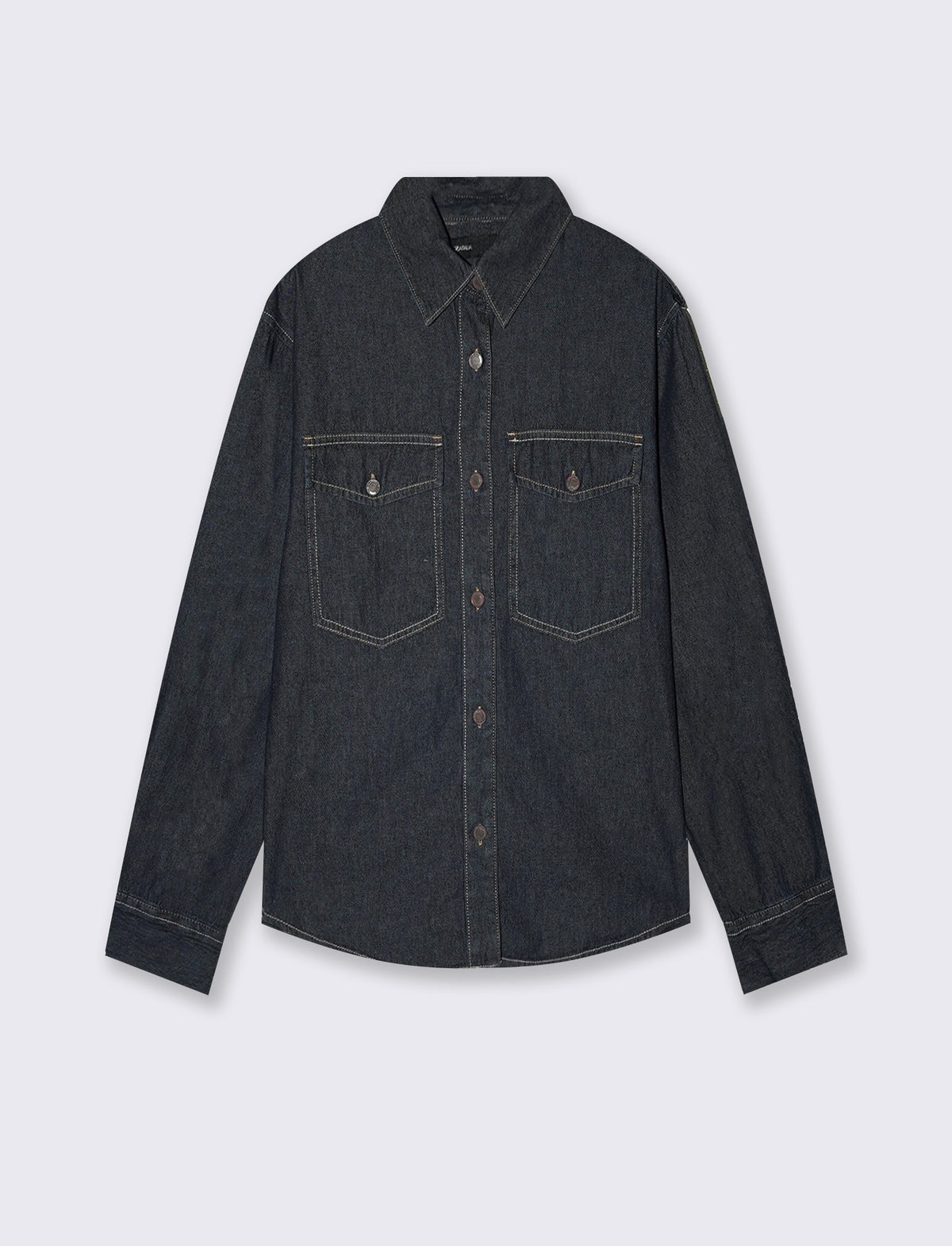 Camicia in denim con alette sulle spalle - Denim