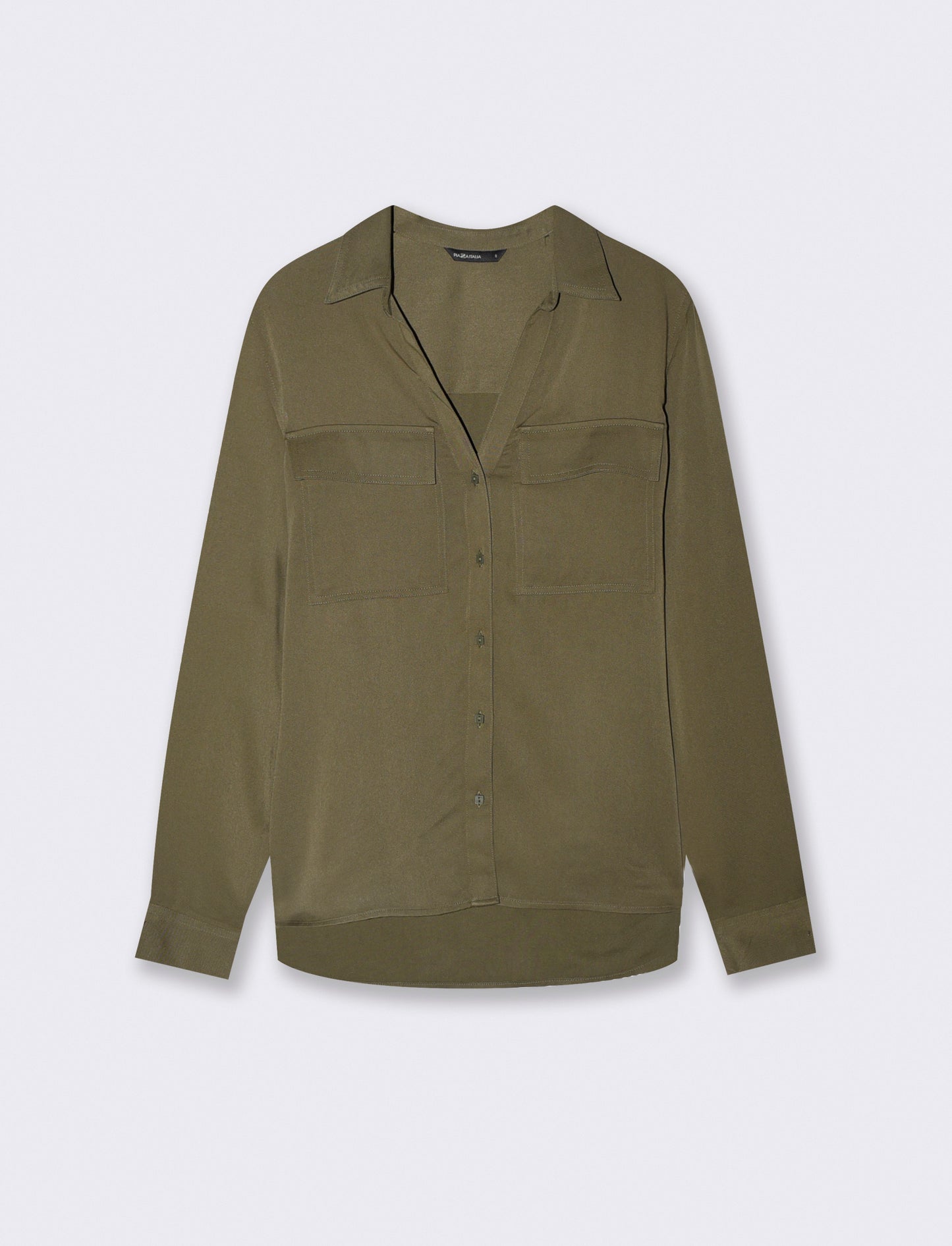 Long sleeve shirt with front pockets - Green
