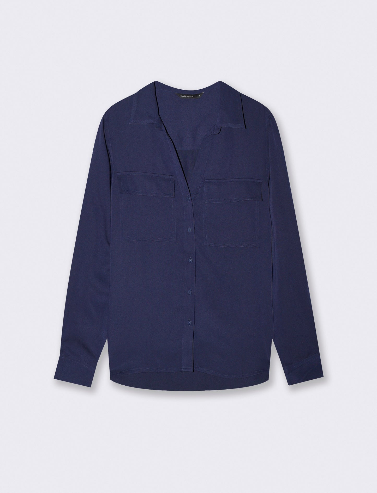 Long sleeve shirt with front pockets - Blue