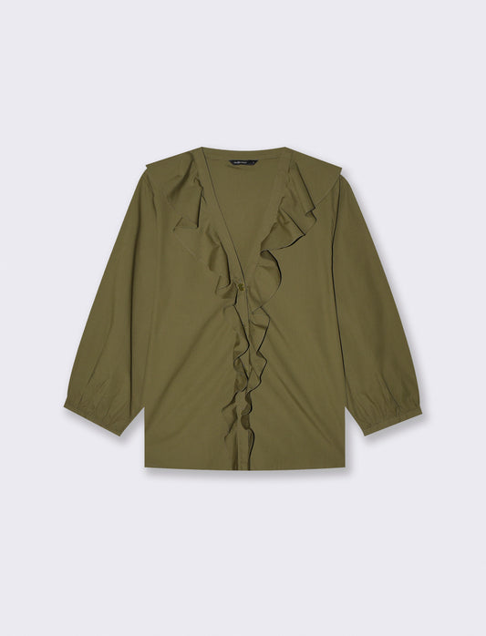 Camicia con scollo a V e volant eleganti - Ve.milit.