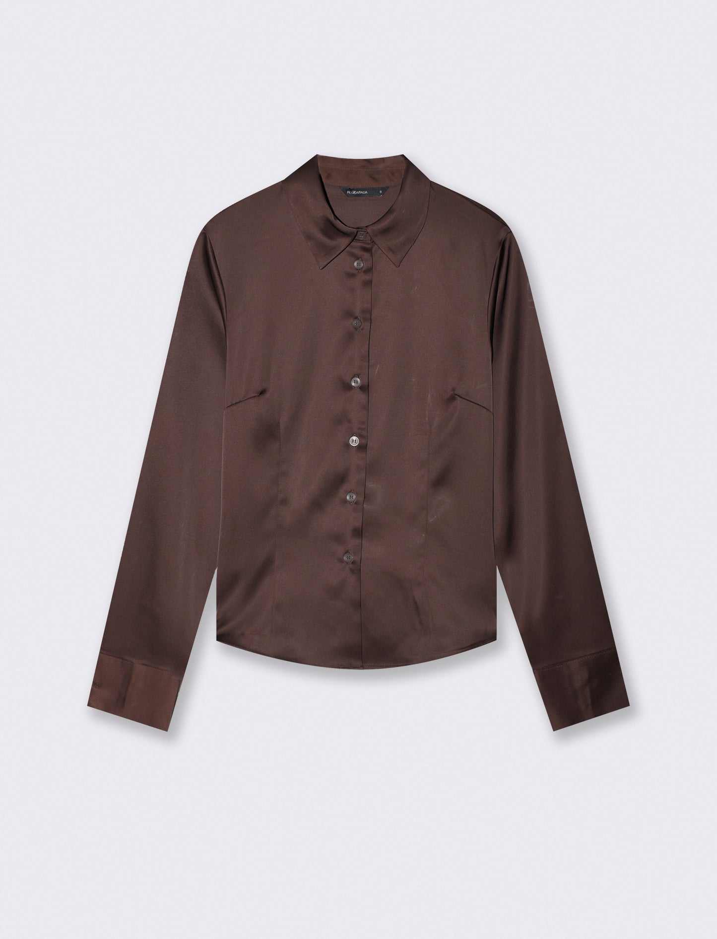 Slim Elegant Long Sleeve Shirt - Brown