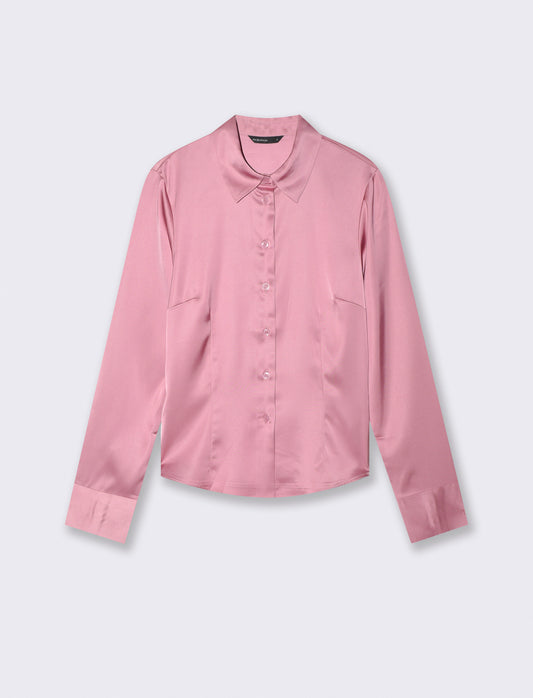 Slim Elegant Long Sleeve Shirt - Pink