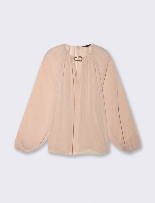 Blusa manica ampia e raglan elegante - Beige grano