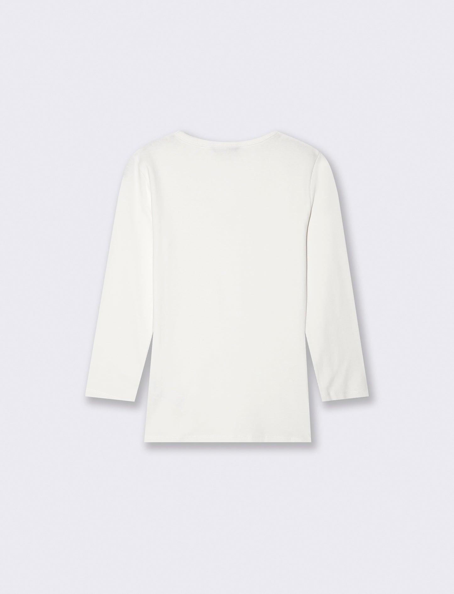 T-SHIRT A COSTINE - Bianco latte