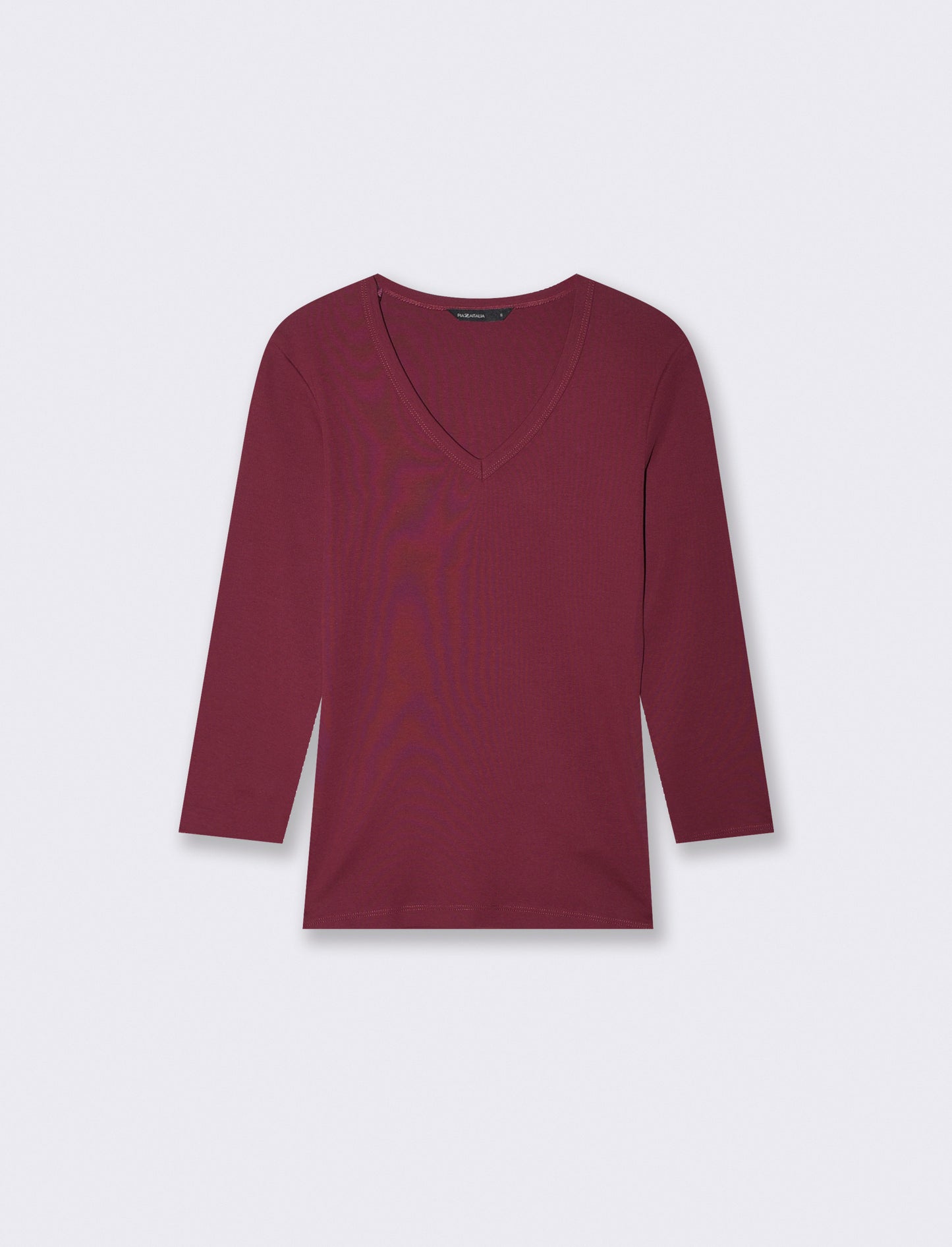 Ribbed V-neck T-shirt - Purple