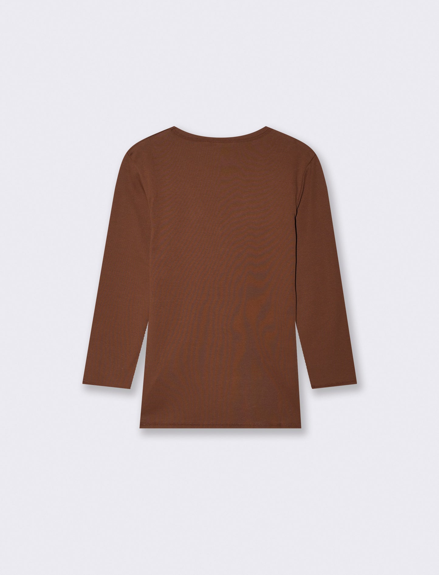 T-SHIRT A COSTINE - Marrone cioccolato