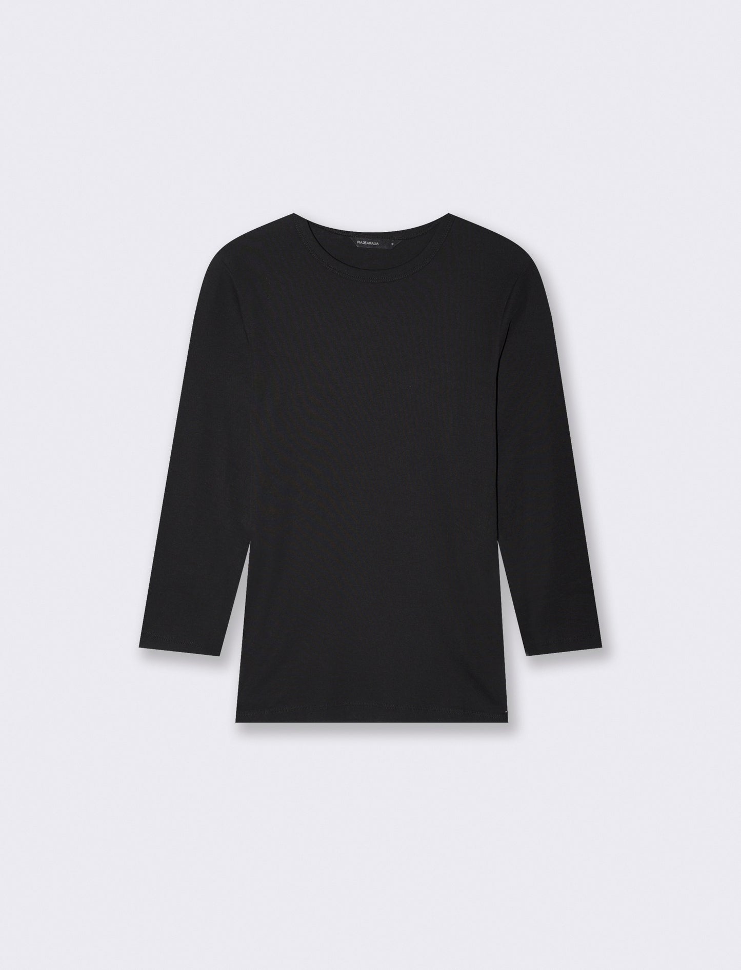T-SHIRT BASICA A COSTINE - Nero