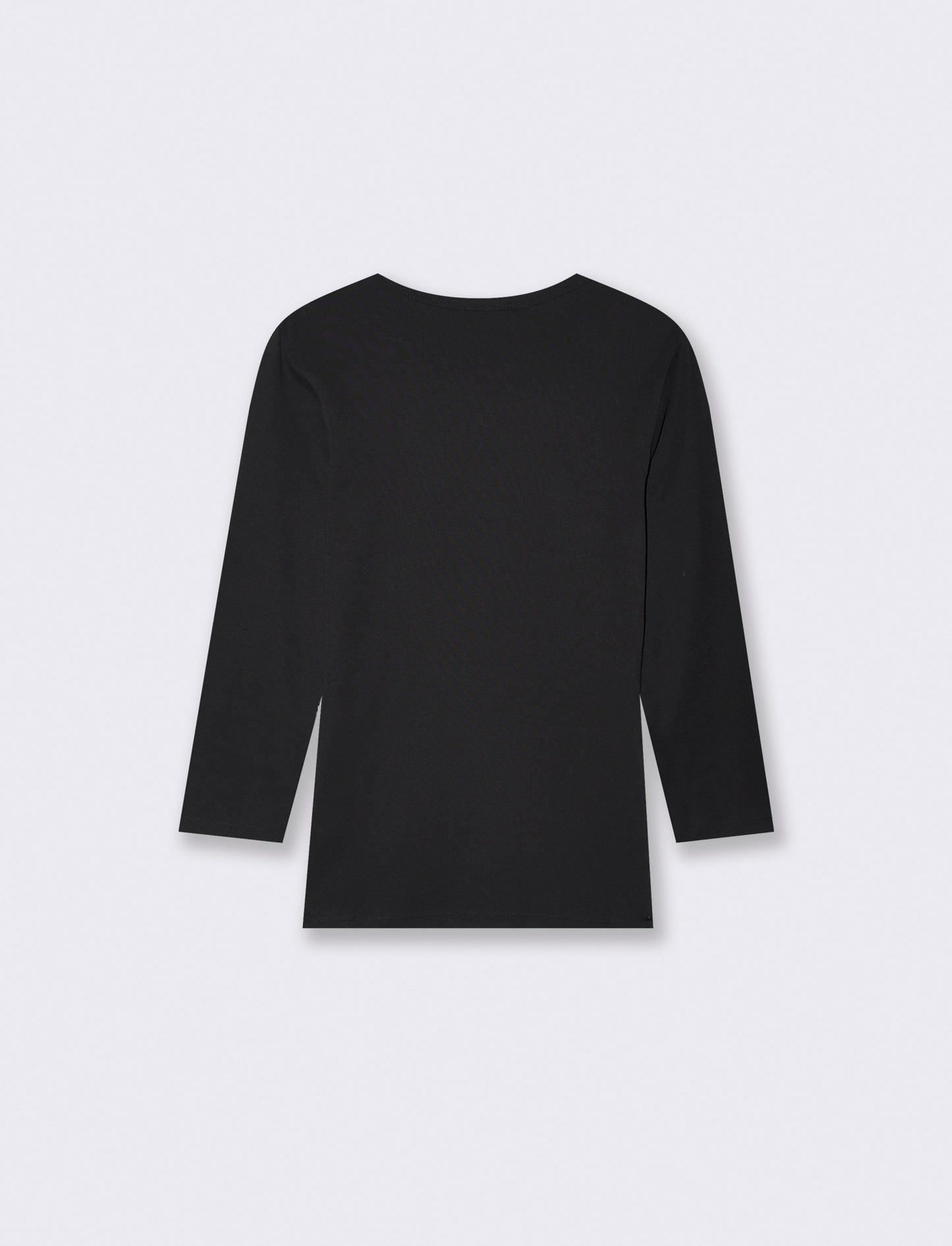 T-SHIRT BASICA A COSTINE - Nero
