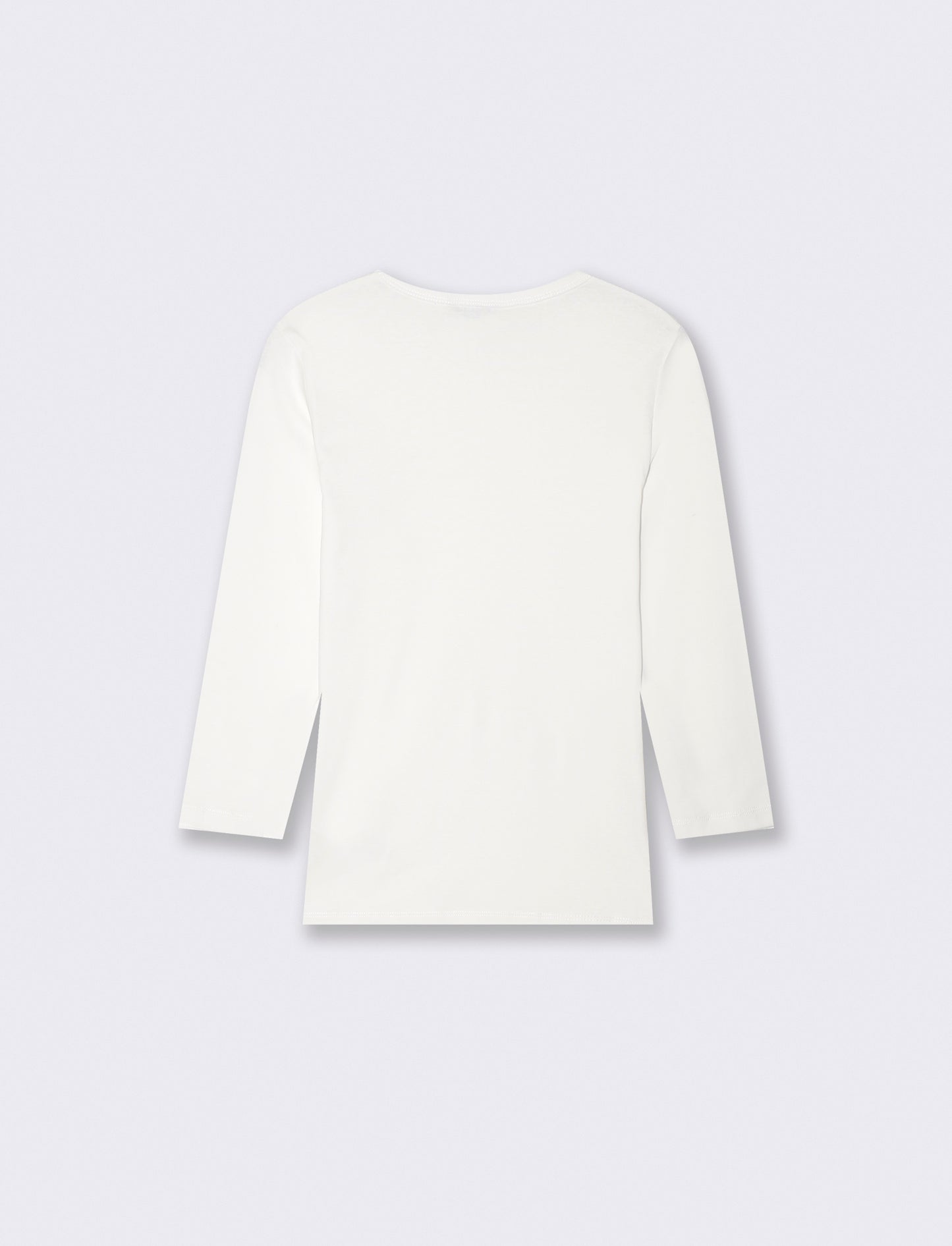 T-SHIRT BASICA A COSTINE - Bianco latte