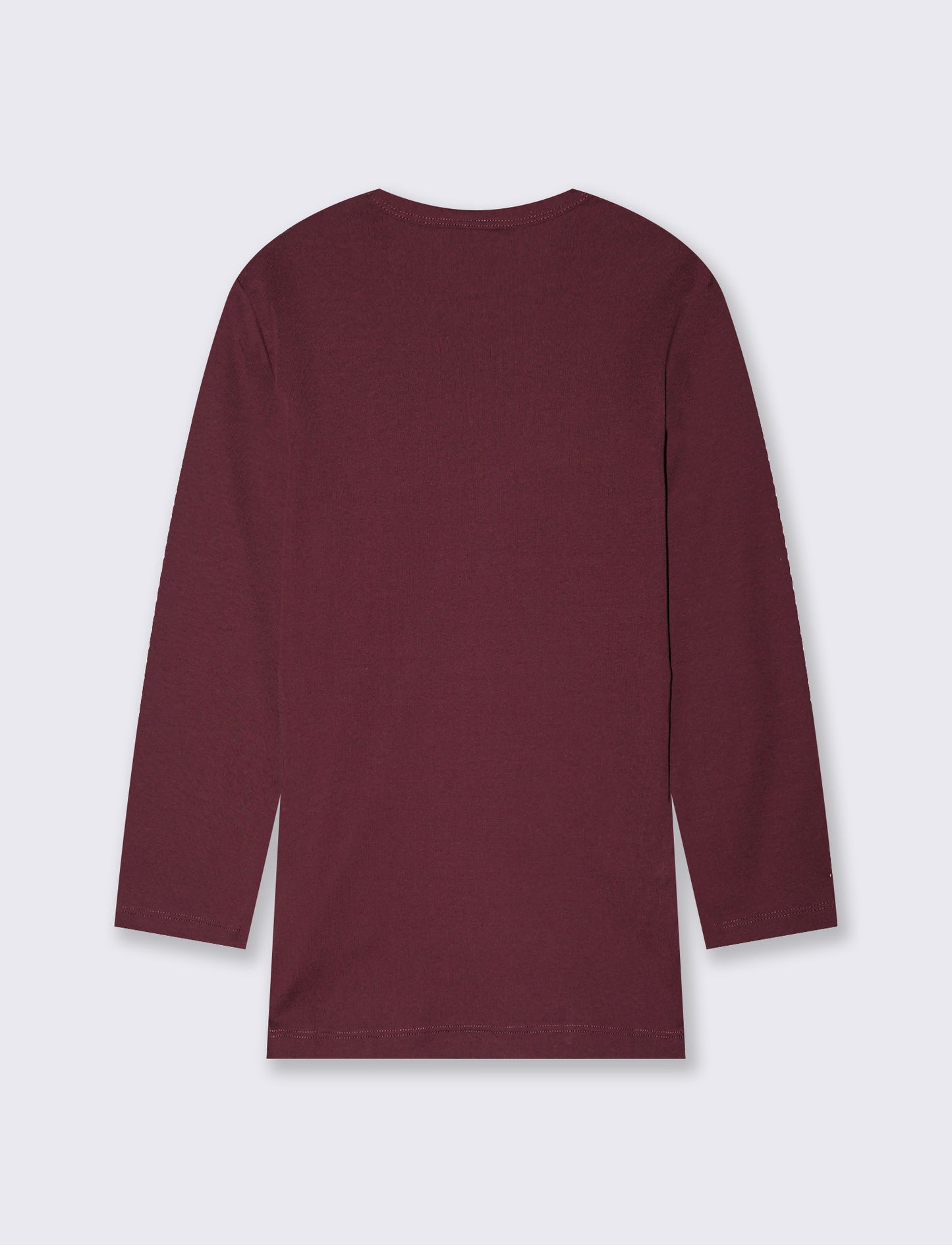 T-shirt basica a costine girocollo 3/4 - Viola prugna