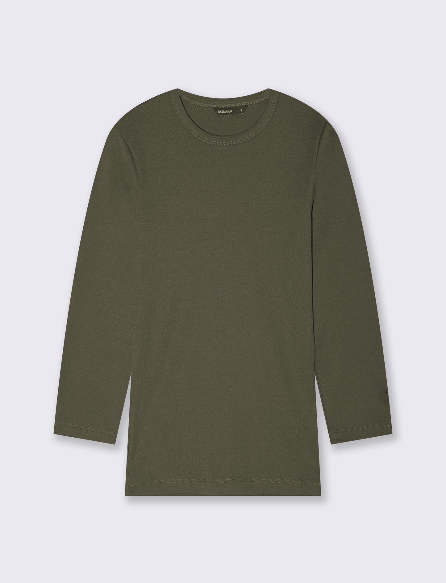 T-shirt basica a costine girocollo 3/4 - Ve.milit.