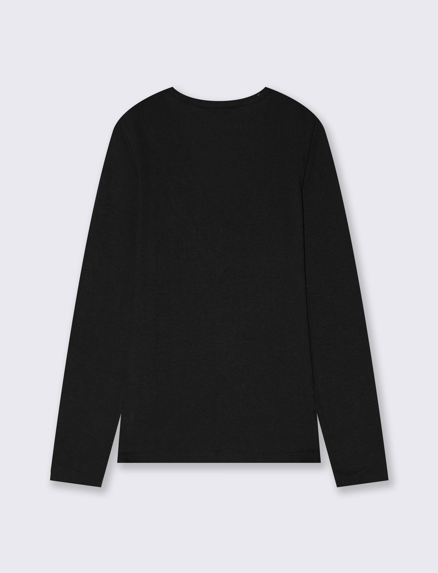 T-shirt manica lunga scollo madonna - Nero