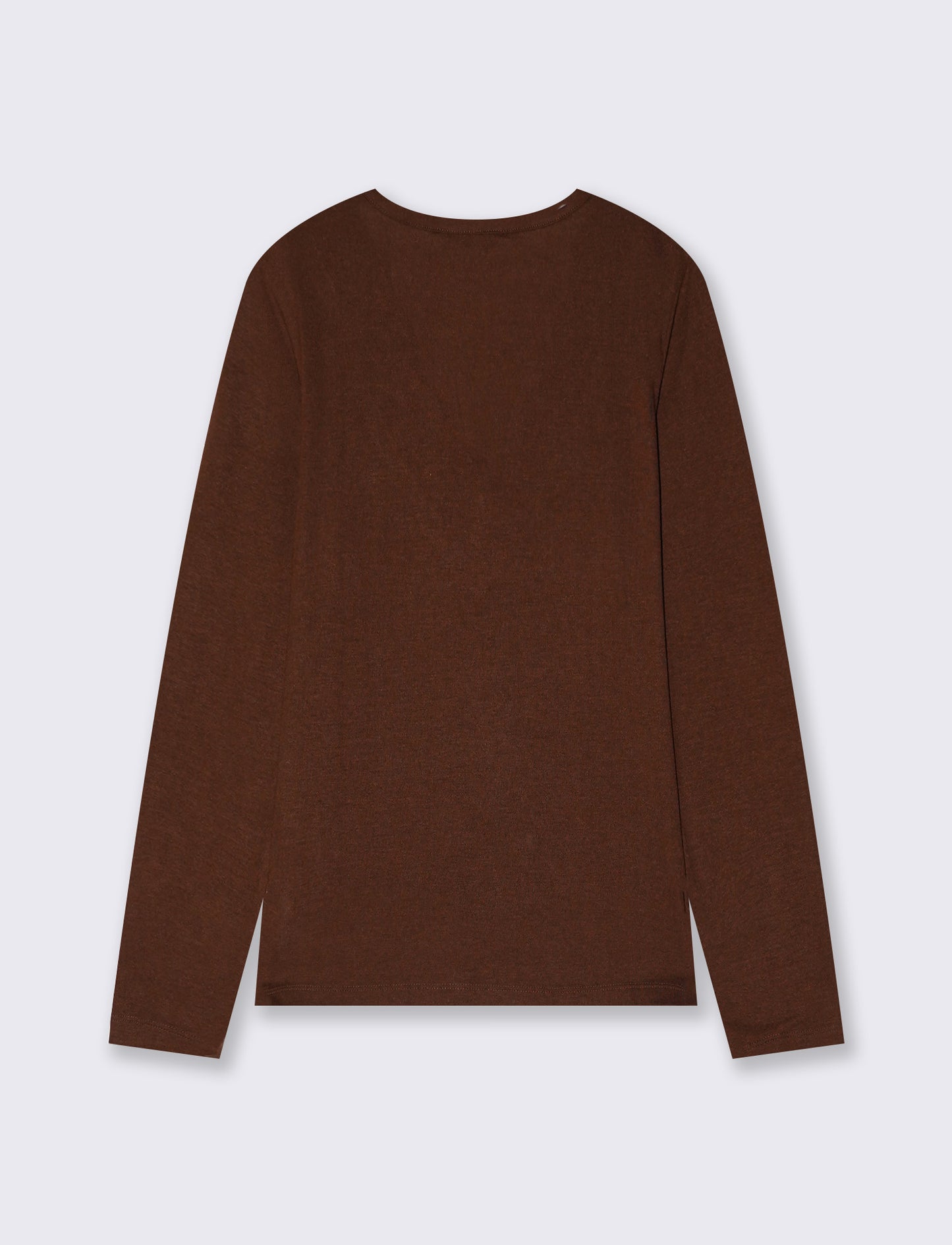 T-shirt manica lunga scollo madonna - Marrone cioccolato