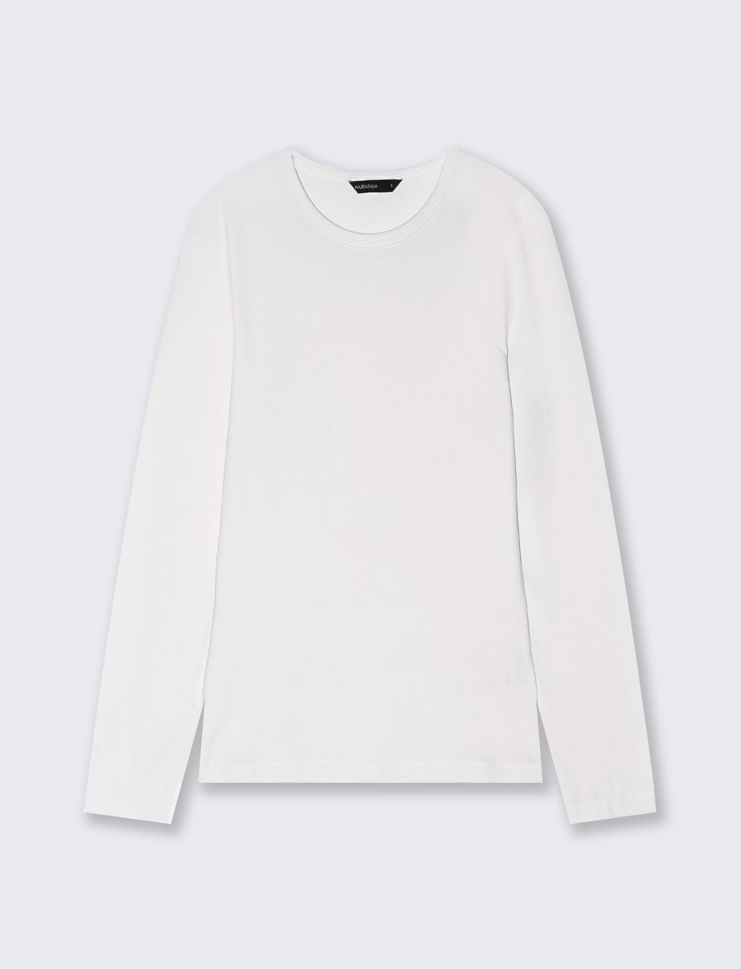 T-shirt basica manica lunga girocollo - Bianco