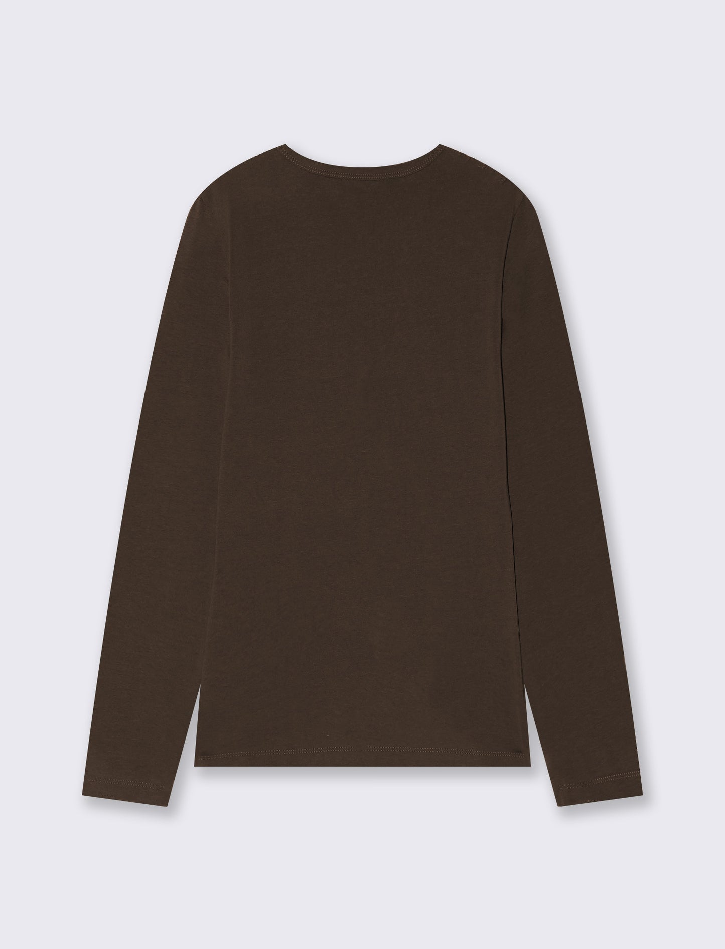 T-shirt basica manica lunga girocollo - Moro