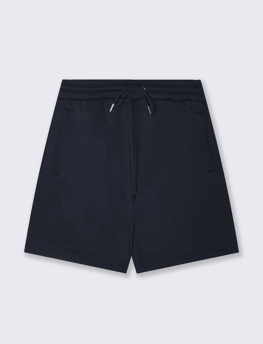 Bermuda in felpa con vita jogger - Blu