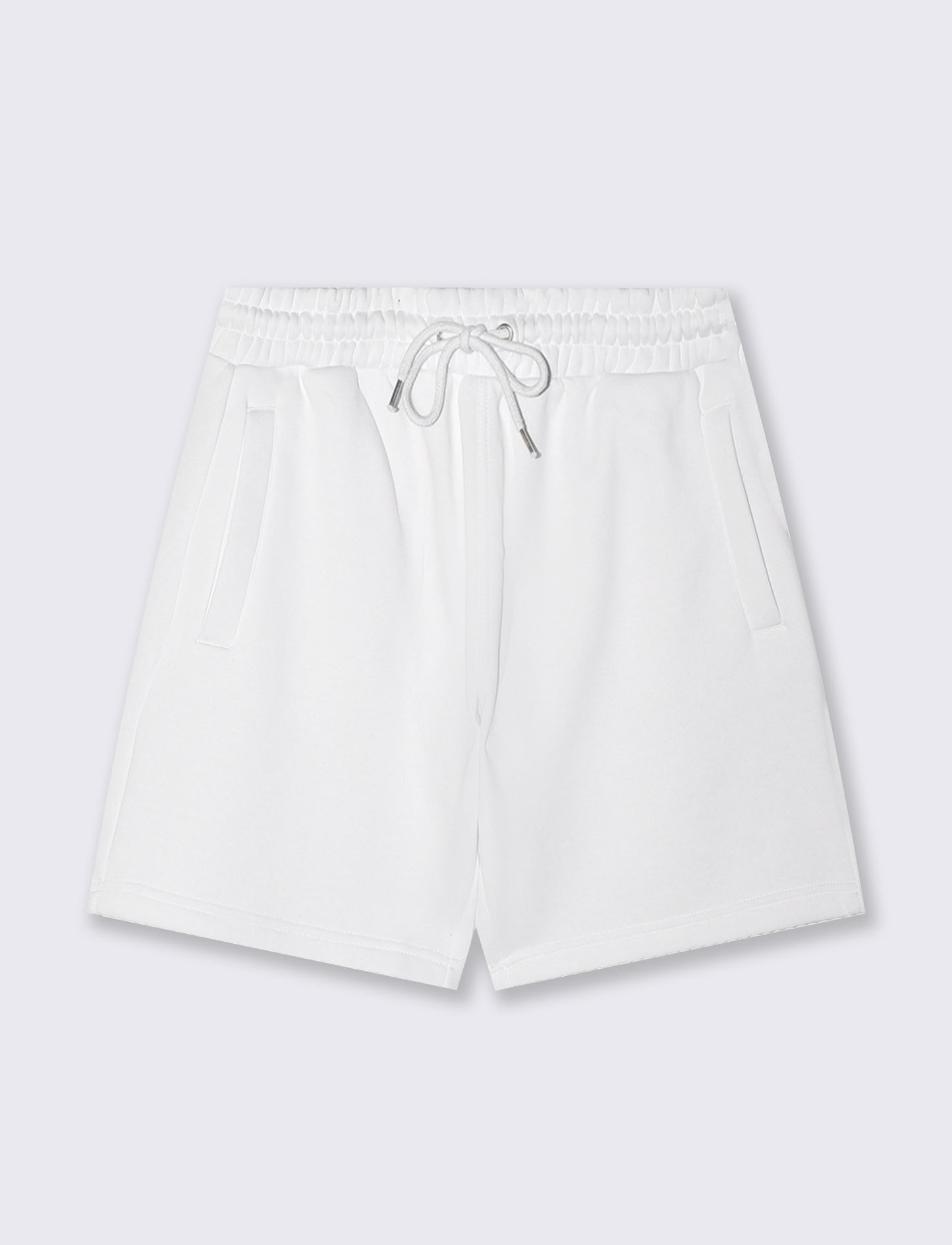 Bermuda in felpa con vita jogger - Bianco