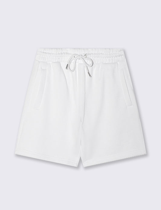 Bermuda in felpa con vita jogger - Bianco