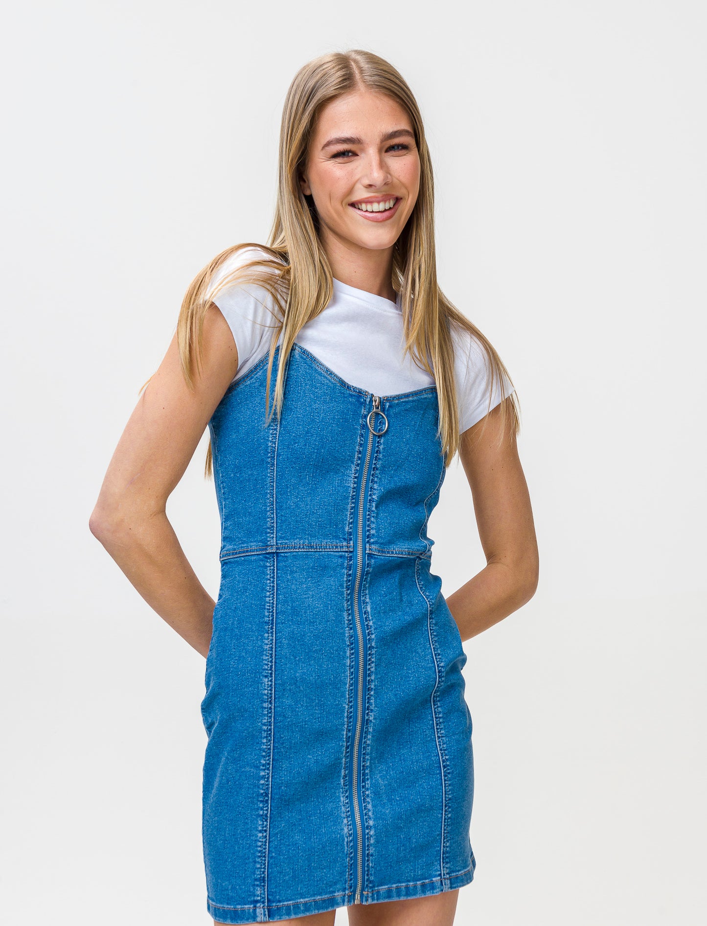 Cotton T-Shirt with Ruffled Sleeves and Crochet Trim - Blue