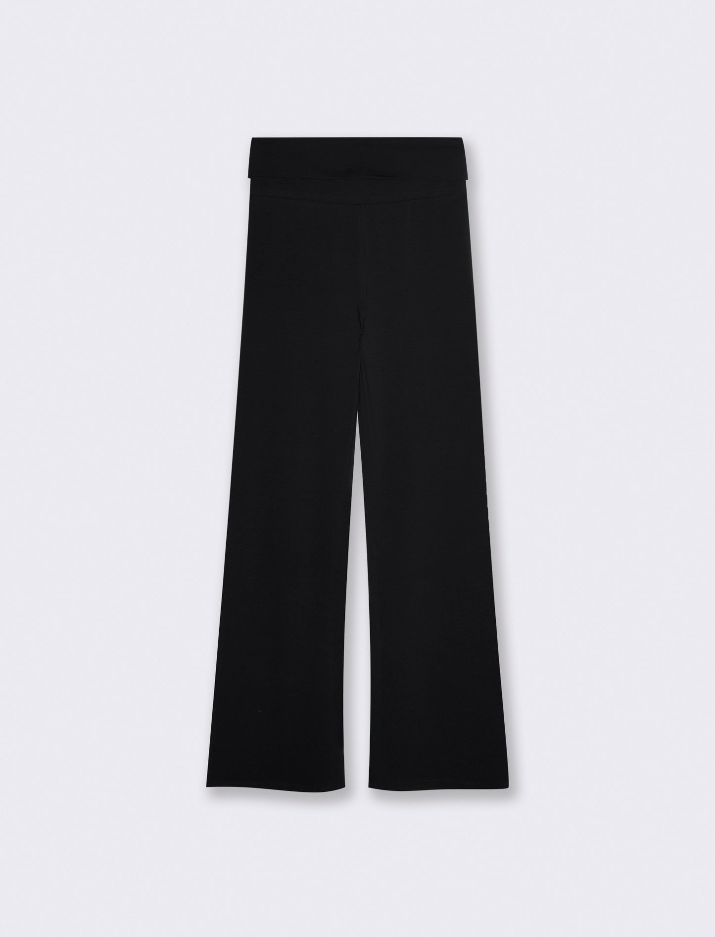Bell-bottomed trousers with rolled hem - Black