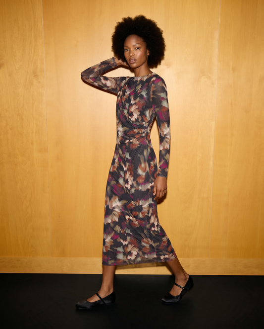 Long slim fit long sleeve dress - 