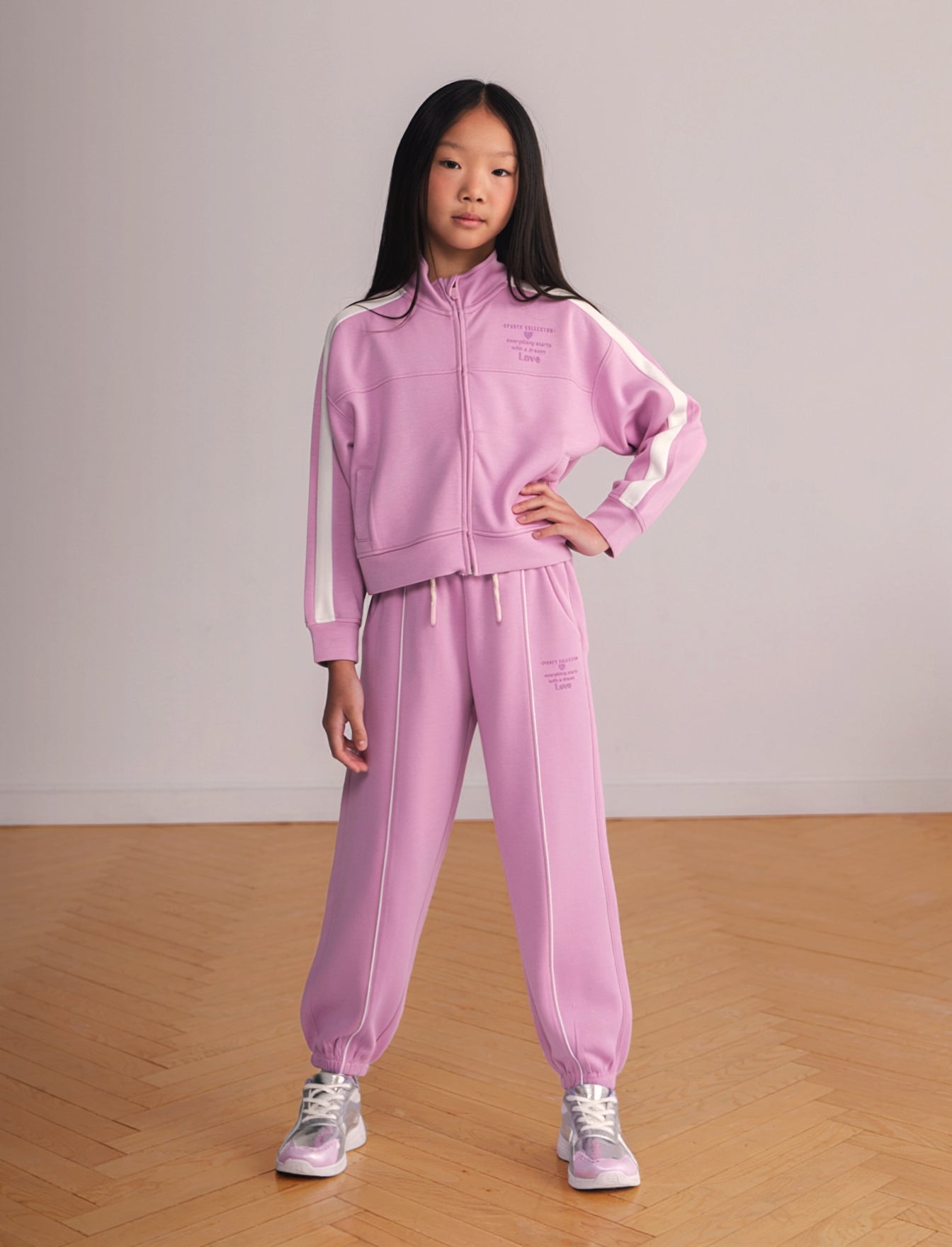 Sporty joggers with contrasting profiles - Pink