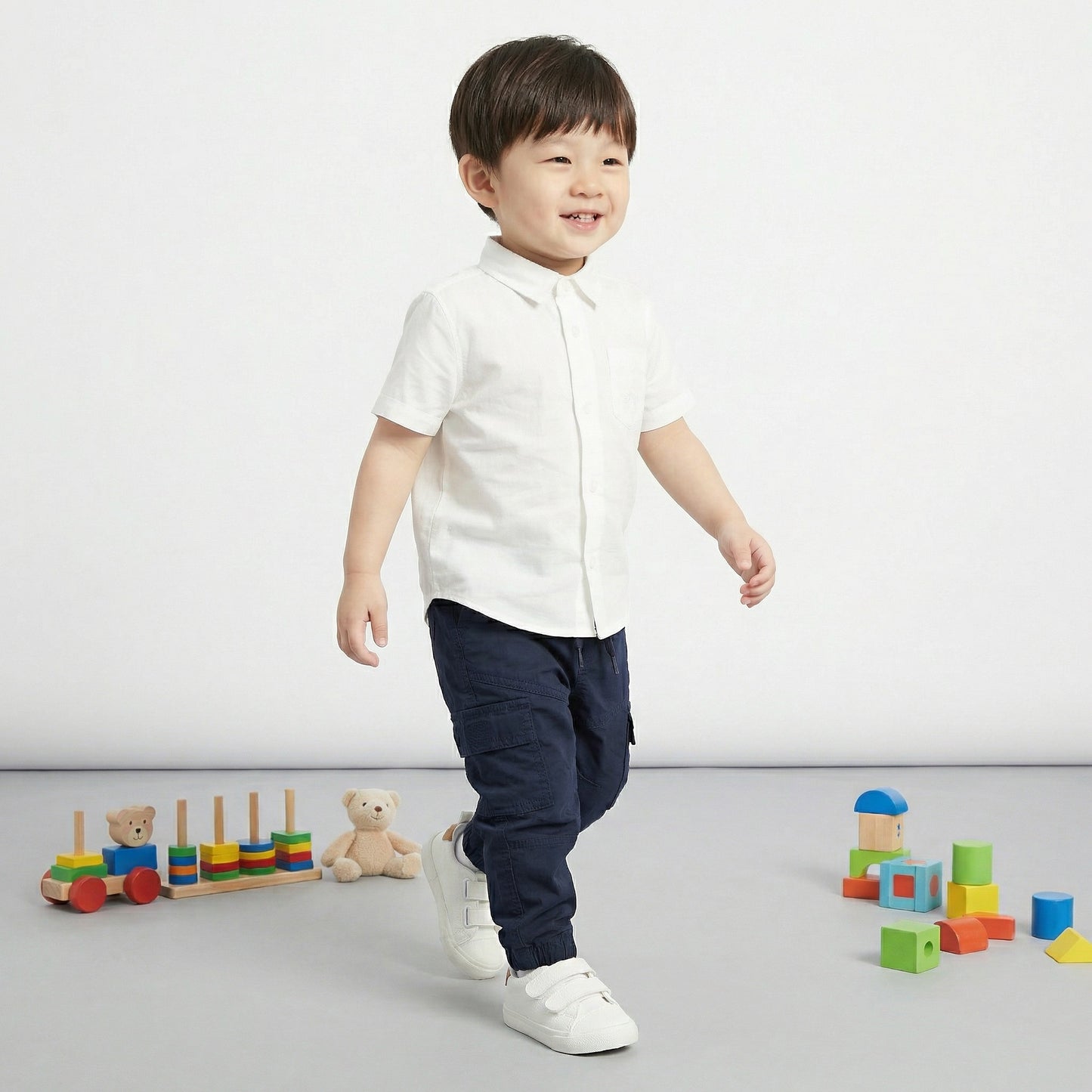 Pantaloni cargo con tasconi laterali - Blu