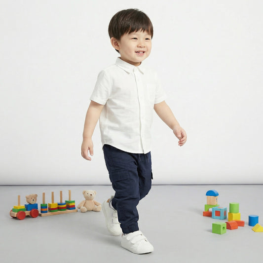Pantaloni cargo con tasconi laterali - Blu