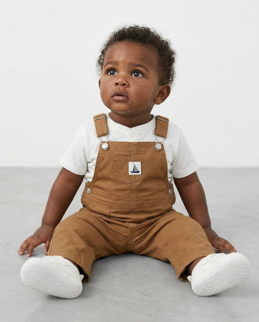 Salopette beige con etichetta trendy - Beige