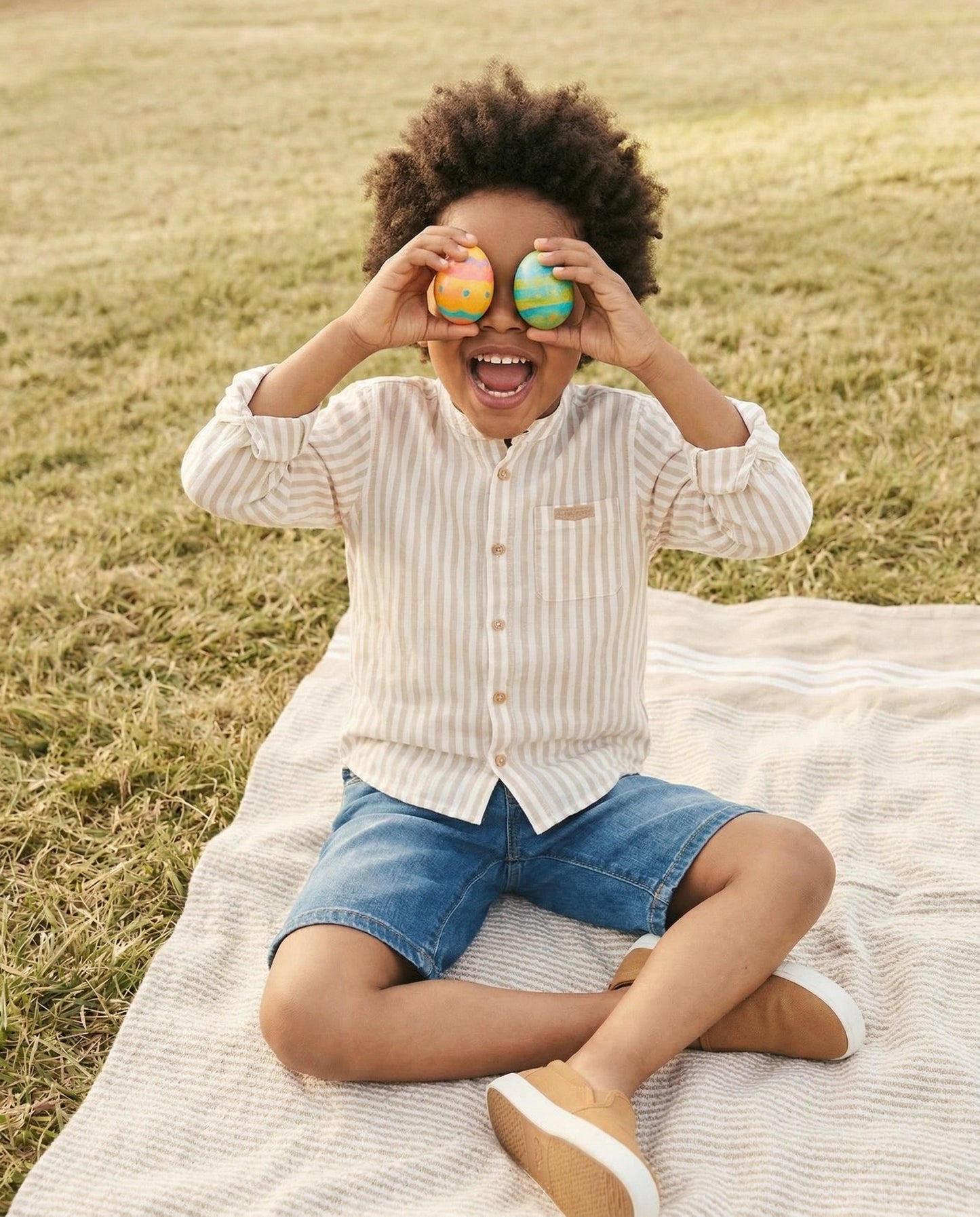Camicia rigata in cotone con dettagli chic - Righe