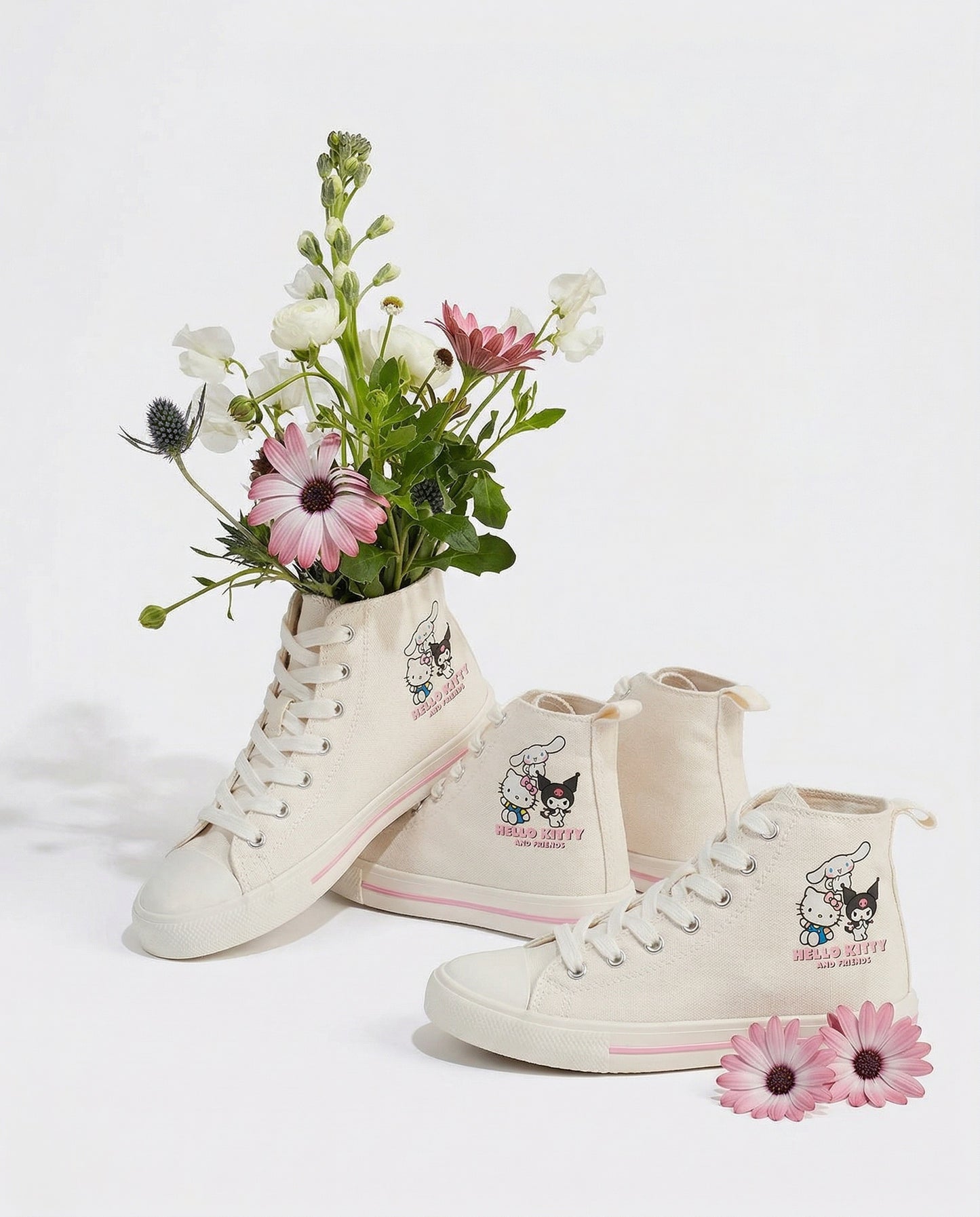 High Top Hello Kitty Sneakers for Girls - White