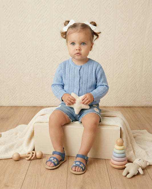 Jean shorts with embellishments and belt - Blue