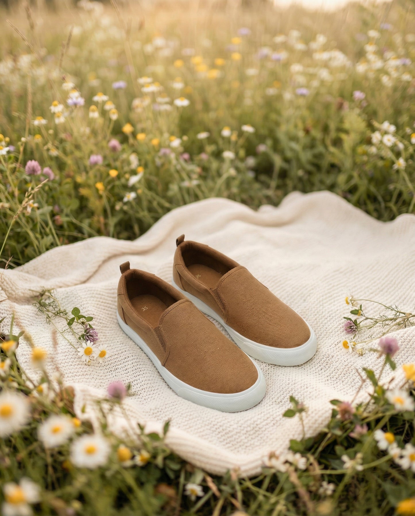 Kids' Canvas Slip-Ons, Two Colors - BROWN
