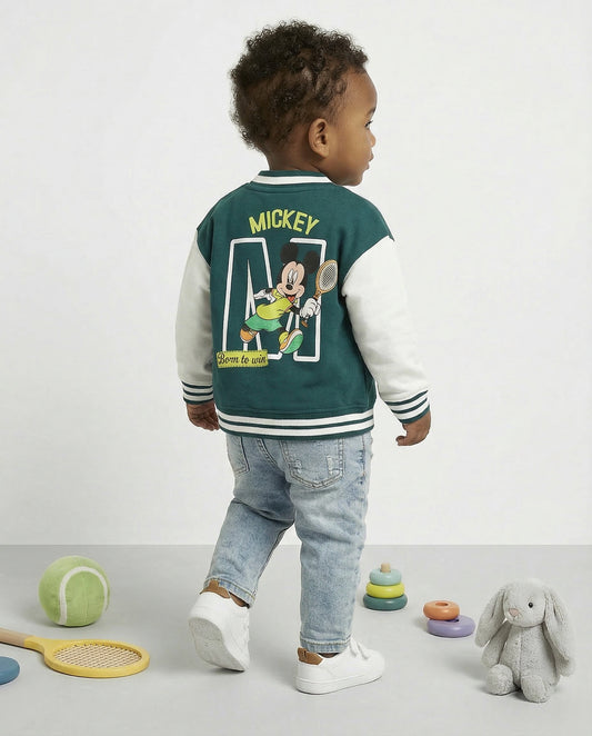 Felpa college Mickey Mouse manica lunga - Verde