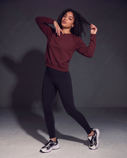 Basic raglan sleeve crewneck sweatshirt - Purple