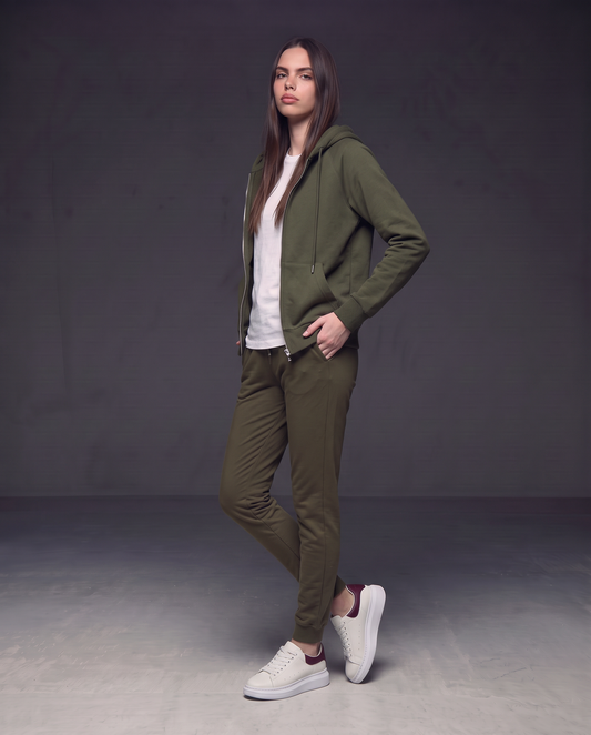 Wide zip hoodie - Green