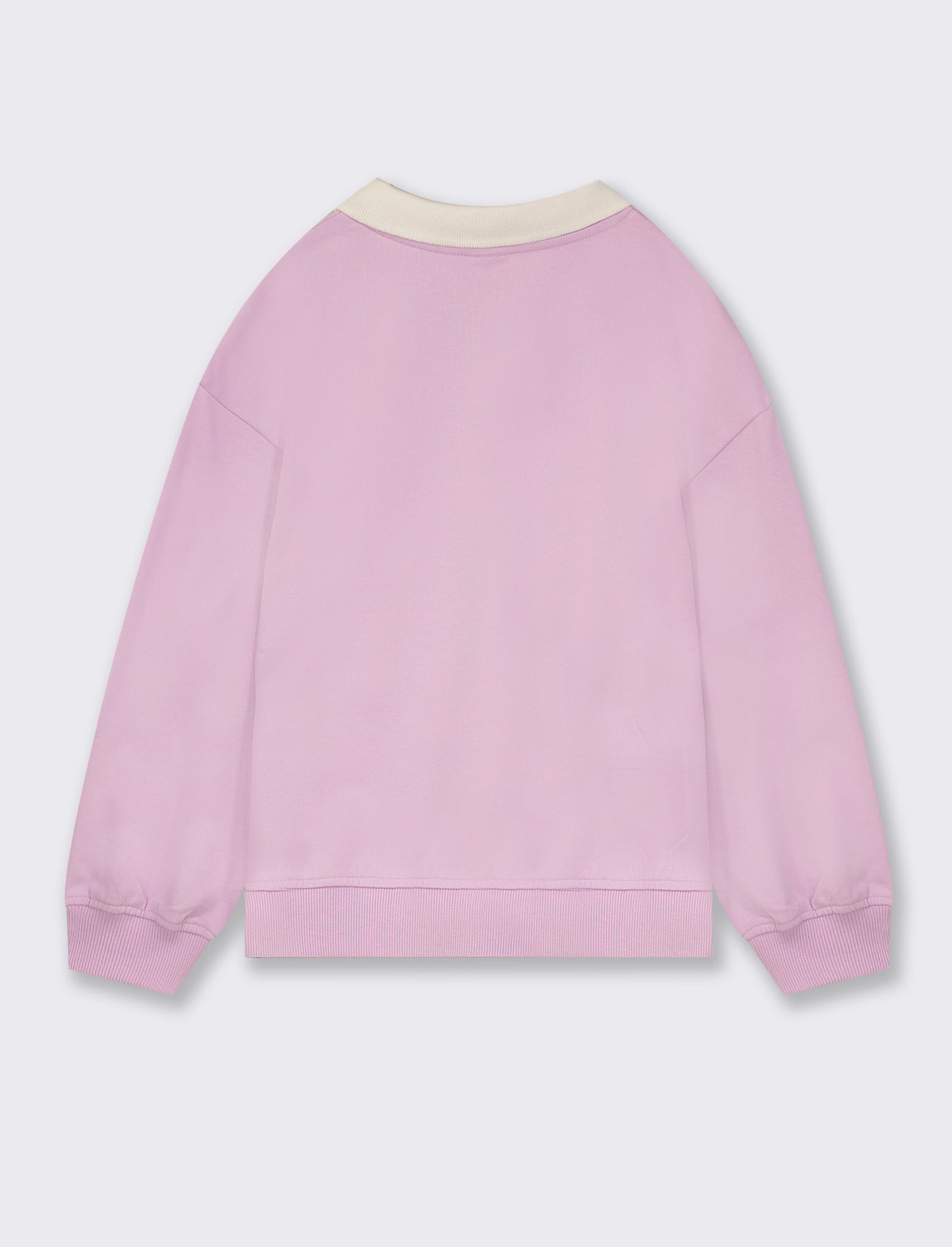 Felpa in cotone stile college da bambina - Lilla