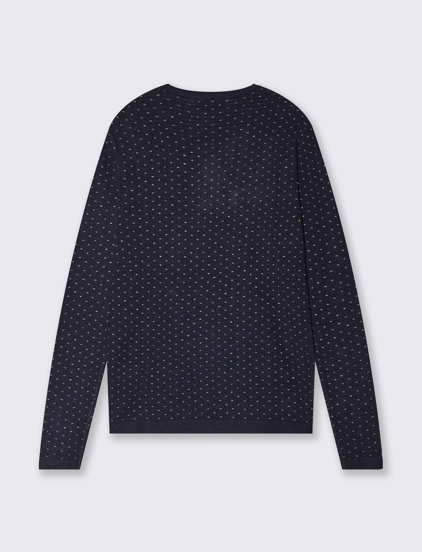 Pullover girocollo con pois in lurex - Blu