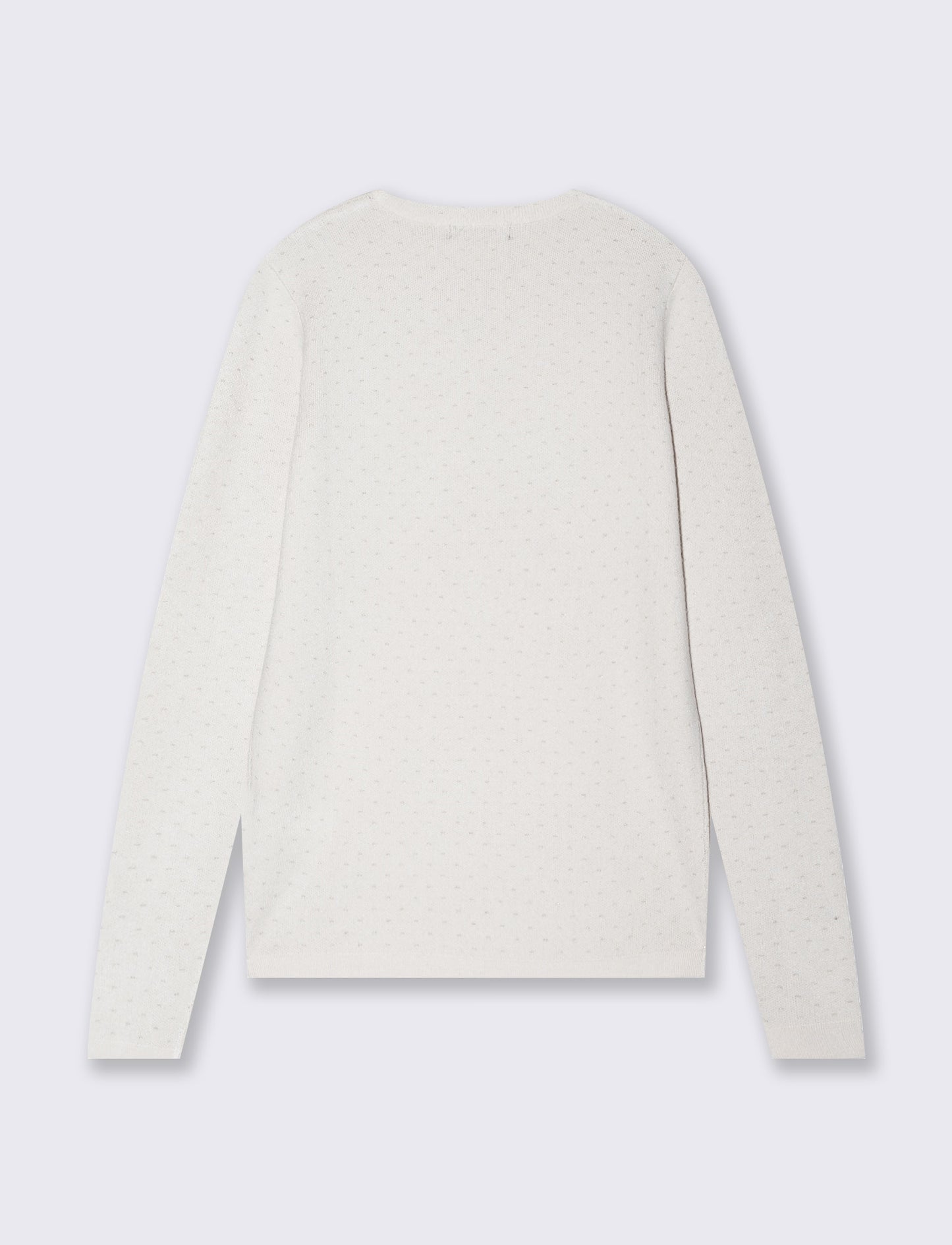 Lurex polka dot crew neck sweater - Beige