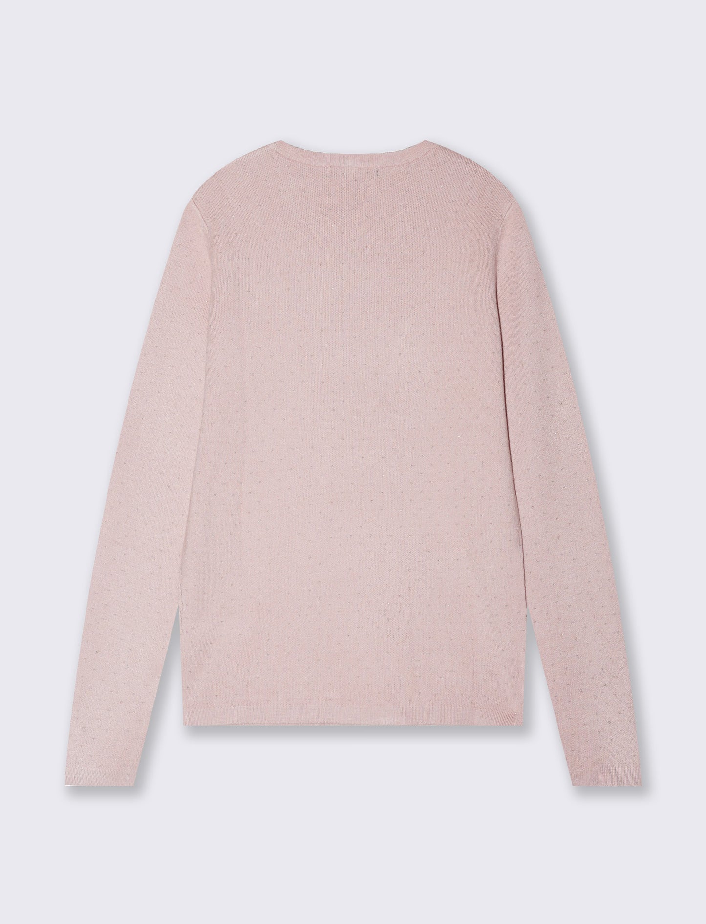 Pullover girocollo con pois in lurex - Rosa polvere