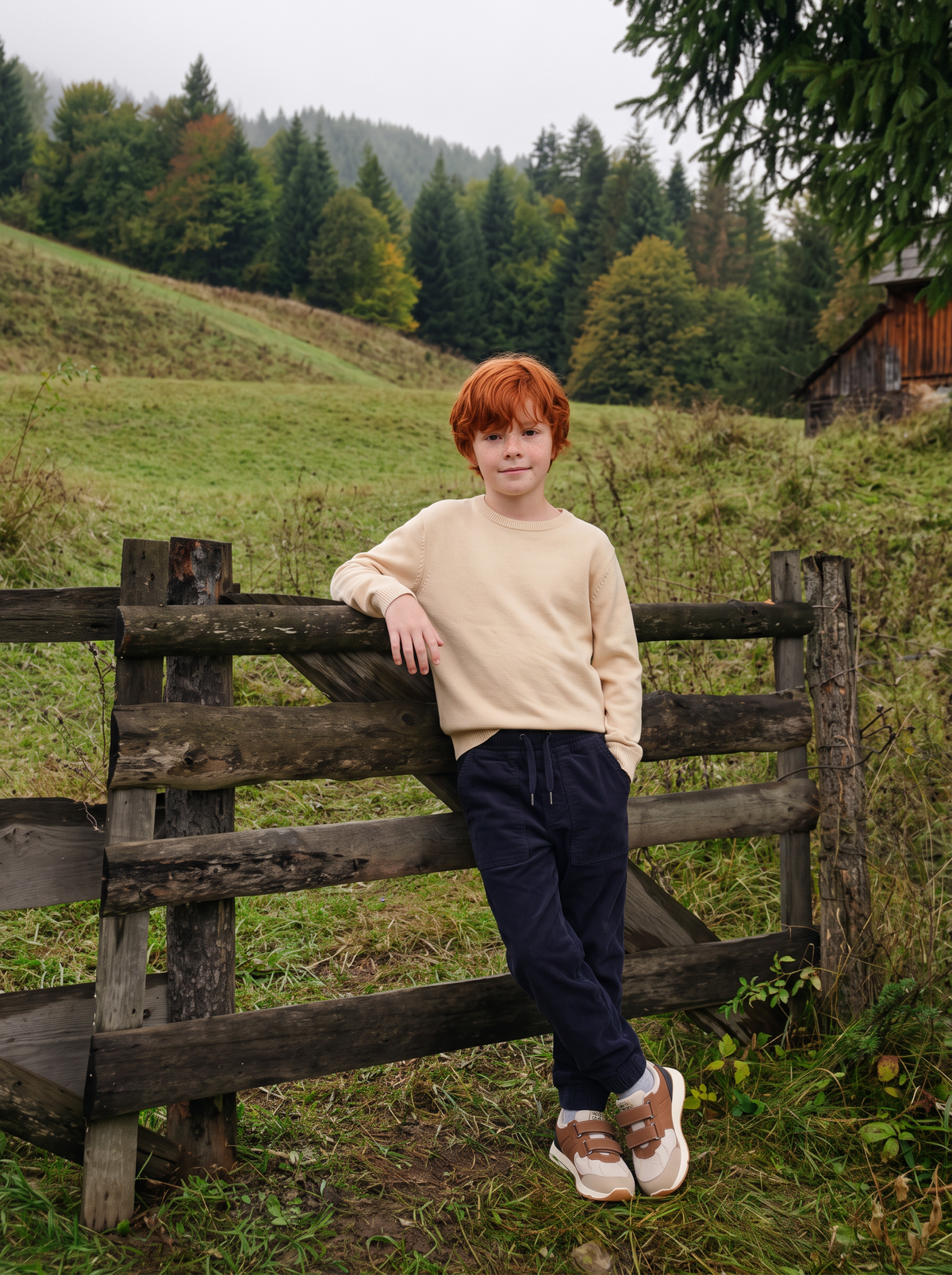 Corduroy joggers for winter - Blue