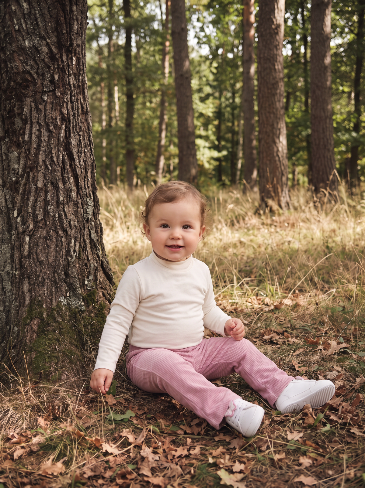 Leggings in velluto a zampa casual - Rosa polvere
