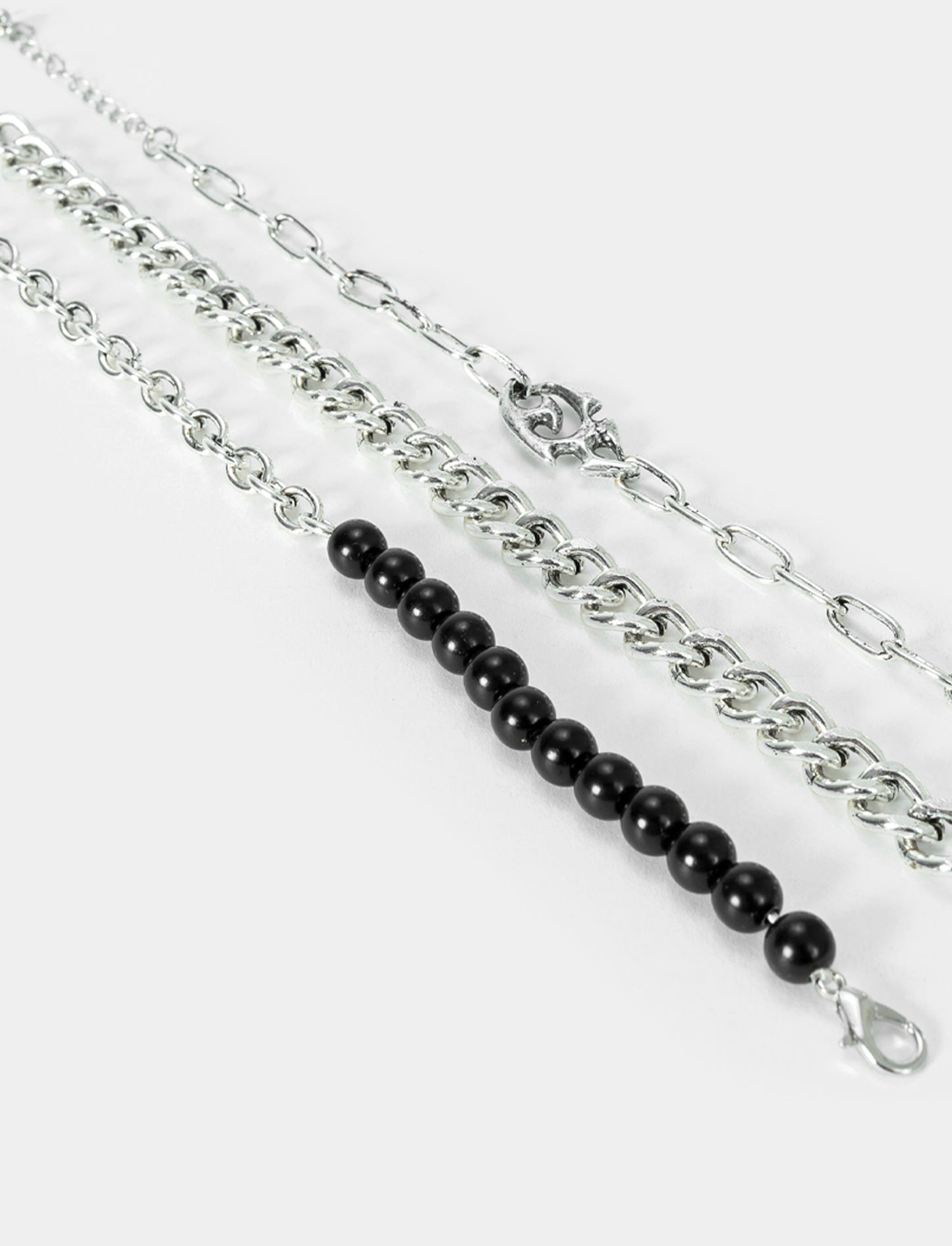 Men's 3 Chain Degrade Link Bracelet - Silver