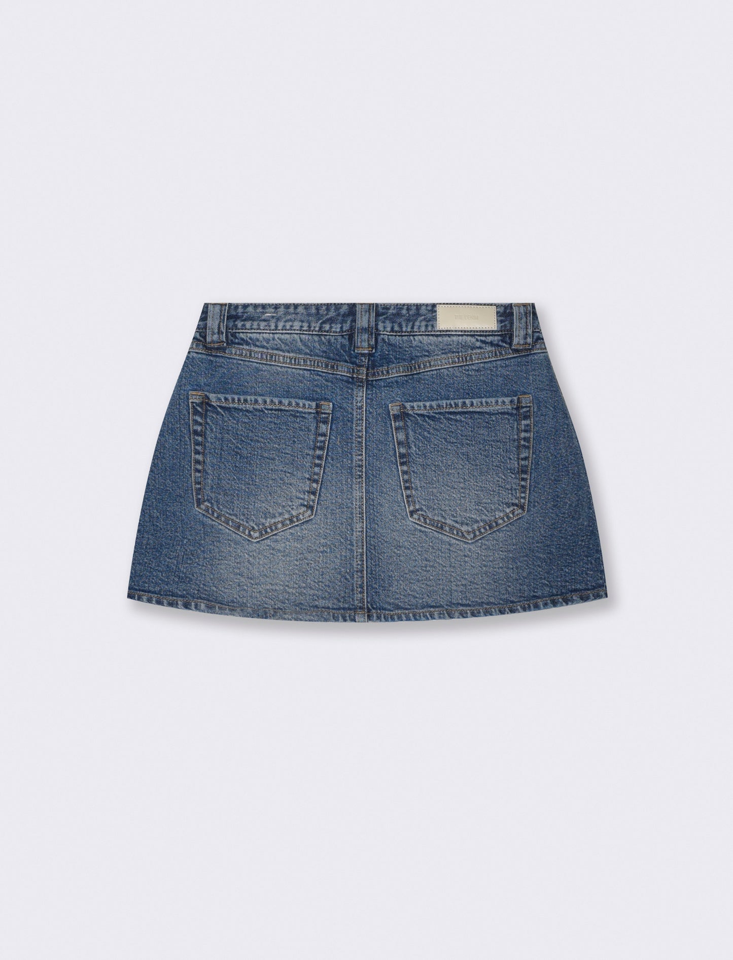 Denim mini skirt with zip and buttons - Blue