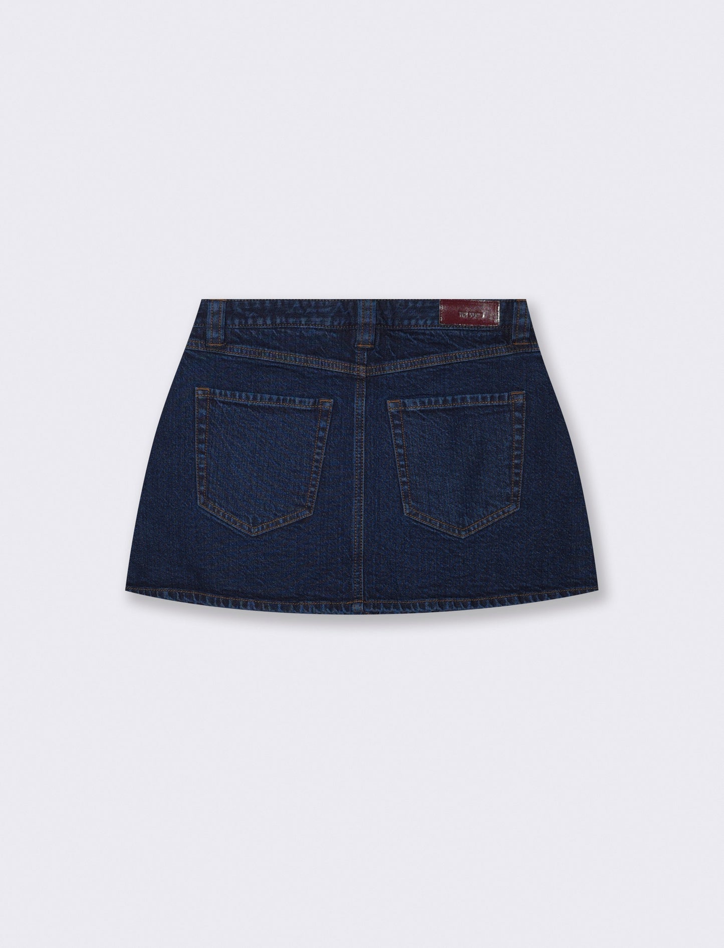 Denim mini skirt with zip and buttons - Blue