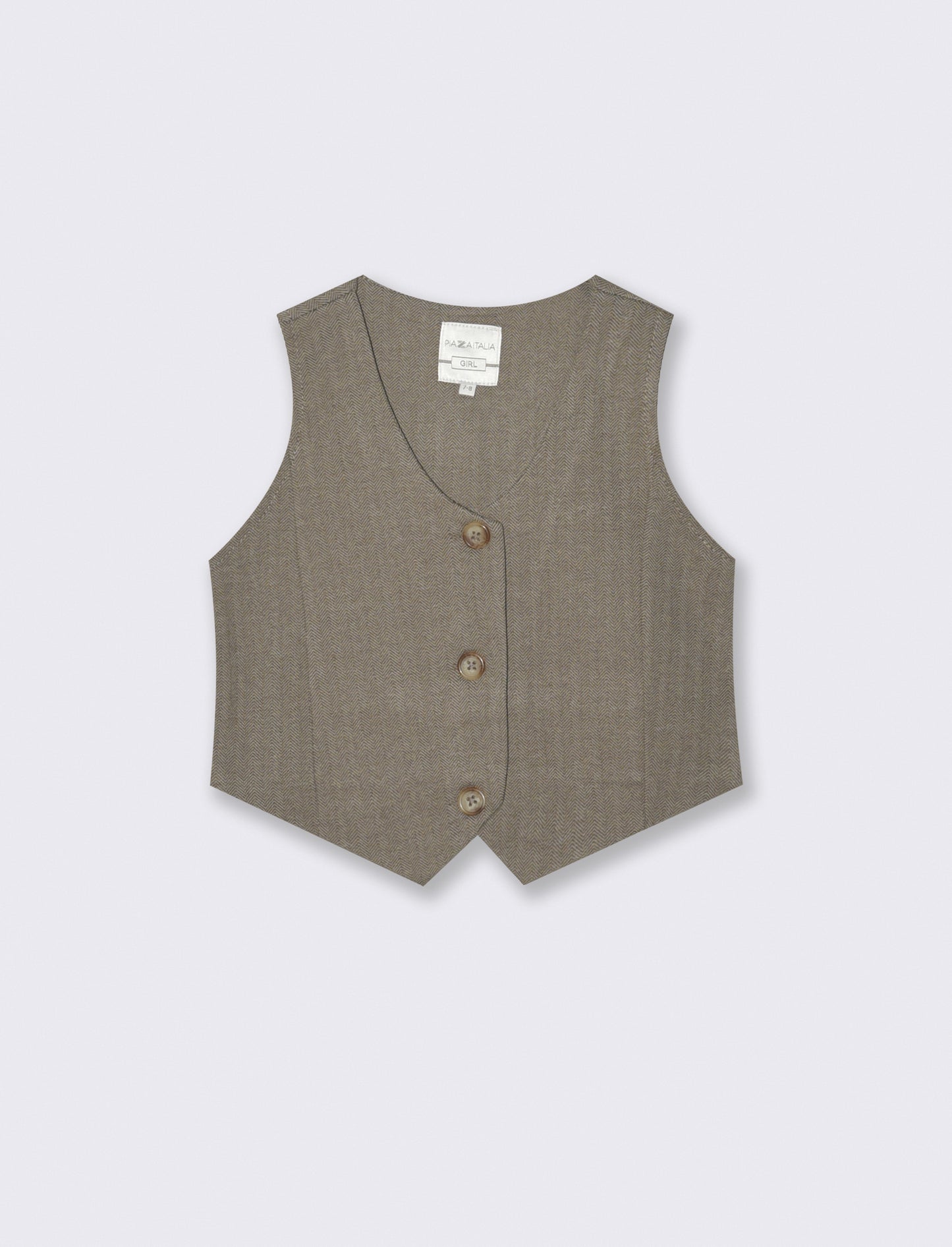 Gilet spigato da bambina - Beige