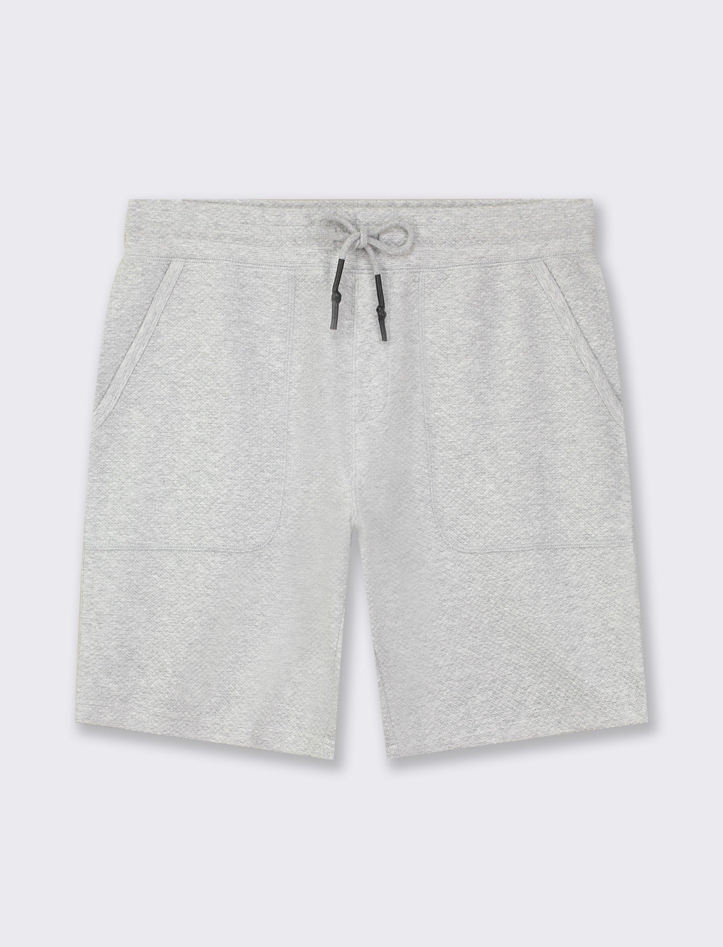 Relaxed Fit Waffle Structure Bermuda Jogger with Adjustable Waist - Grey