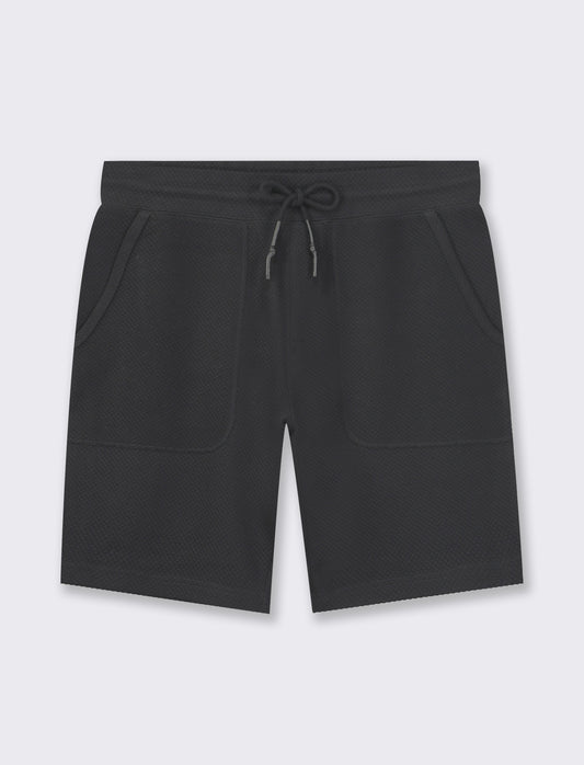 Bermuda jogger struttura waffle - Nero