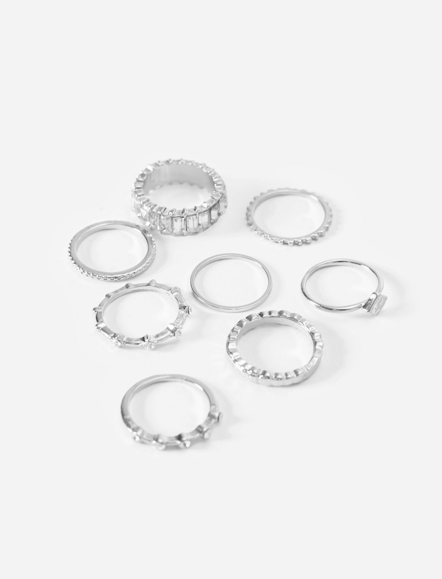 Sparkle Multi-Stone Women's Rings - Silver